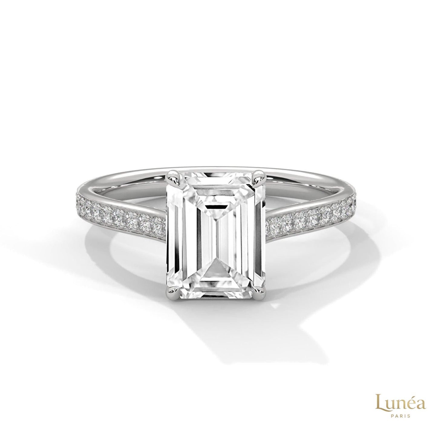 2.25 Ct. Emerald-Cut Lab Diamond Ring