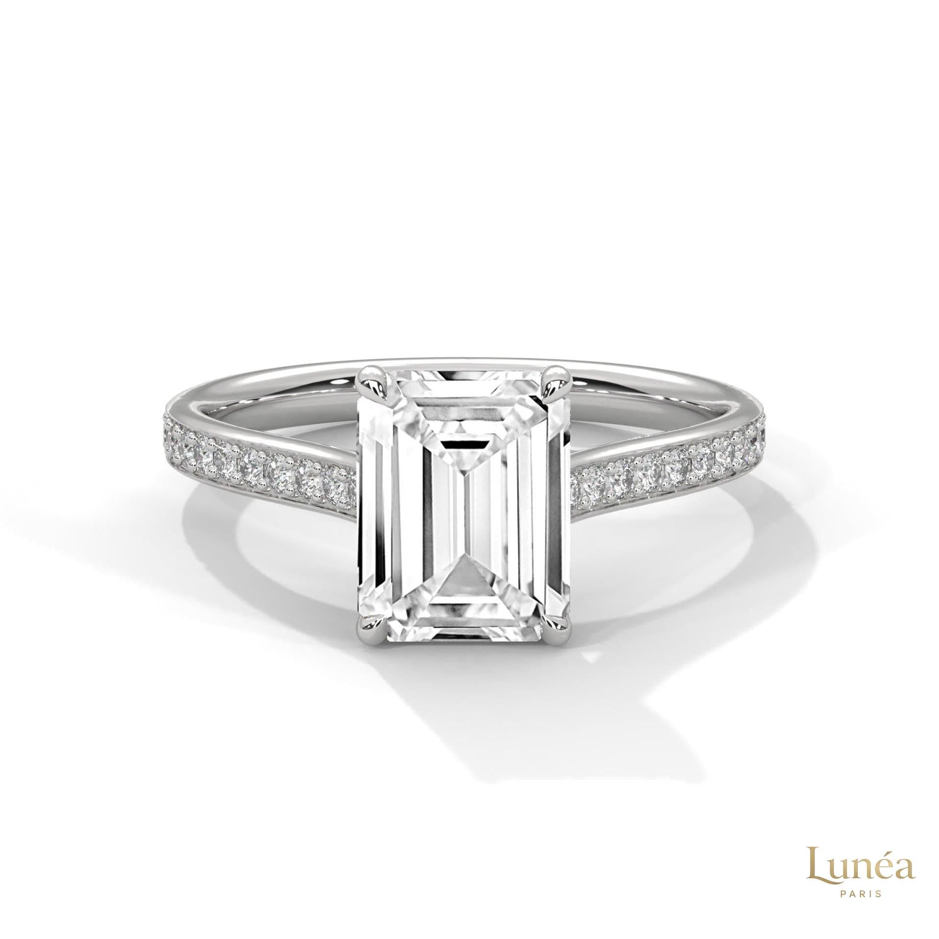 2.25 Ct. Emerald-Cut Lab Diamond Ring