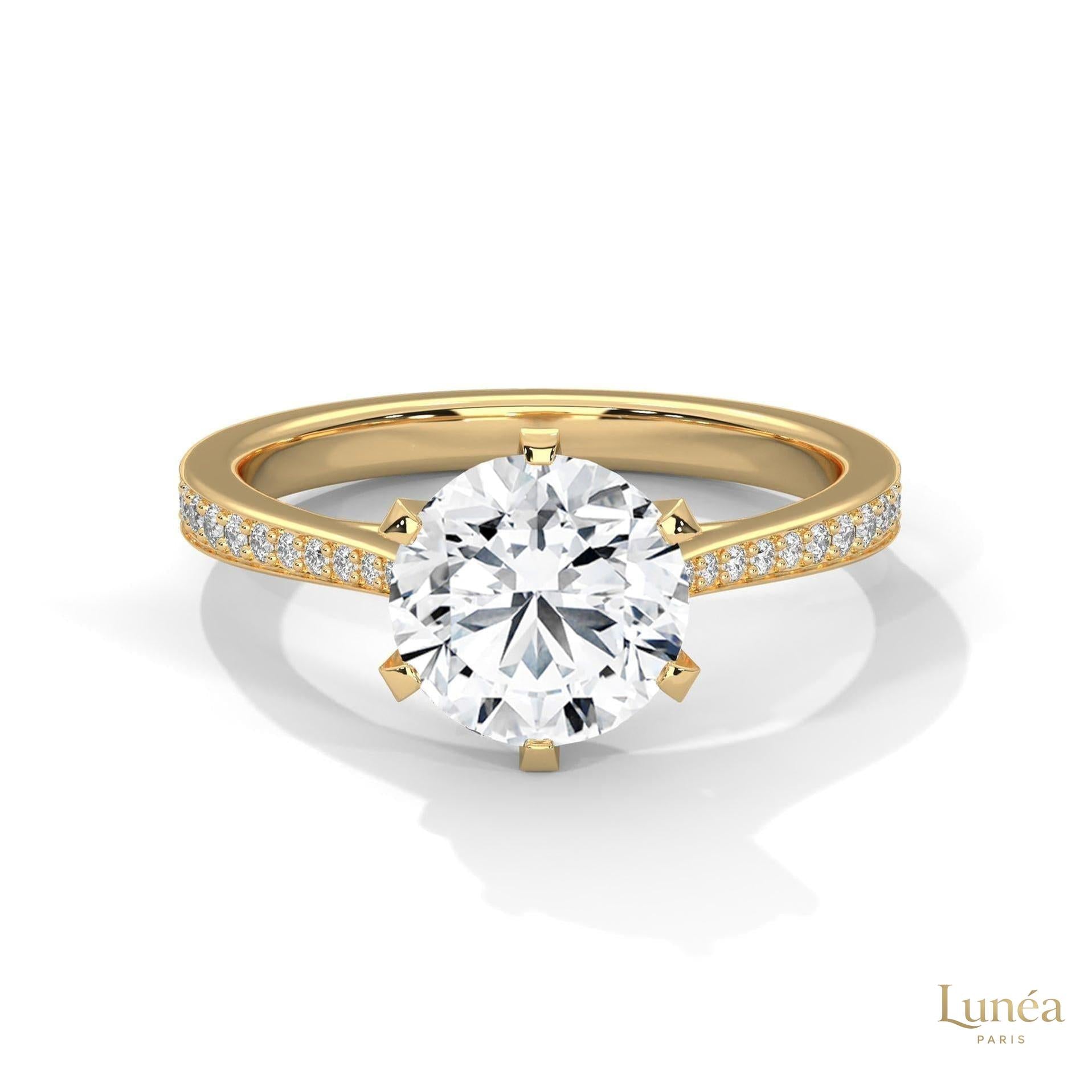 2.25 Ct. Pavé Solitaire Lab Diamond Engagement Ring