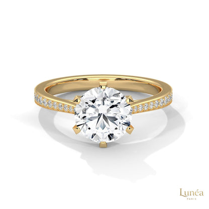 2.25 Ct. Pavé Solitaire Lab Diamond Engagement Ring