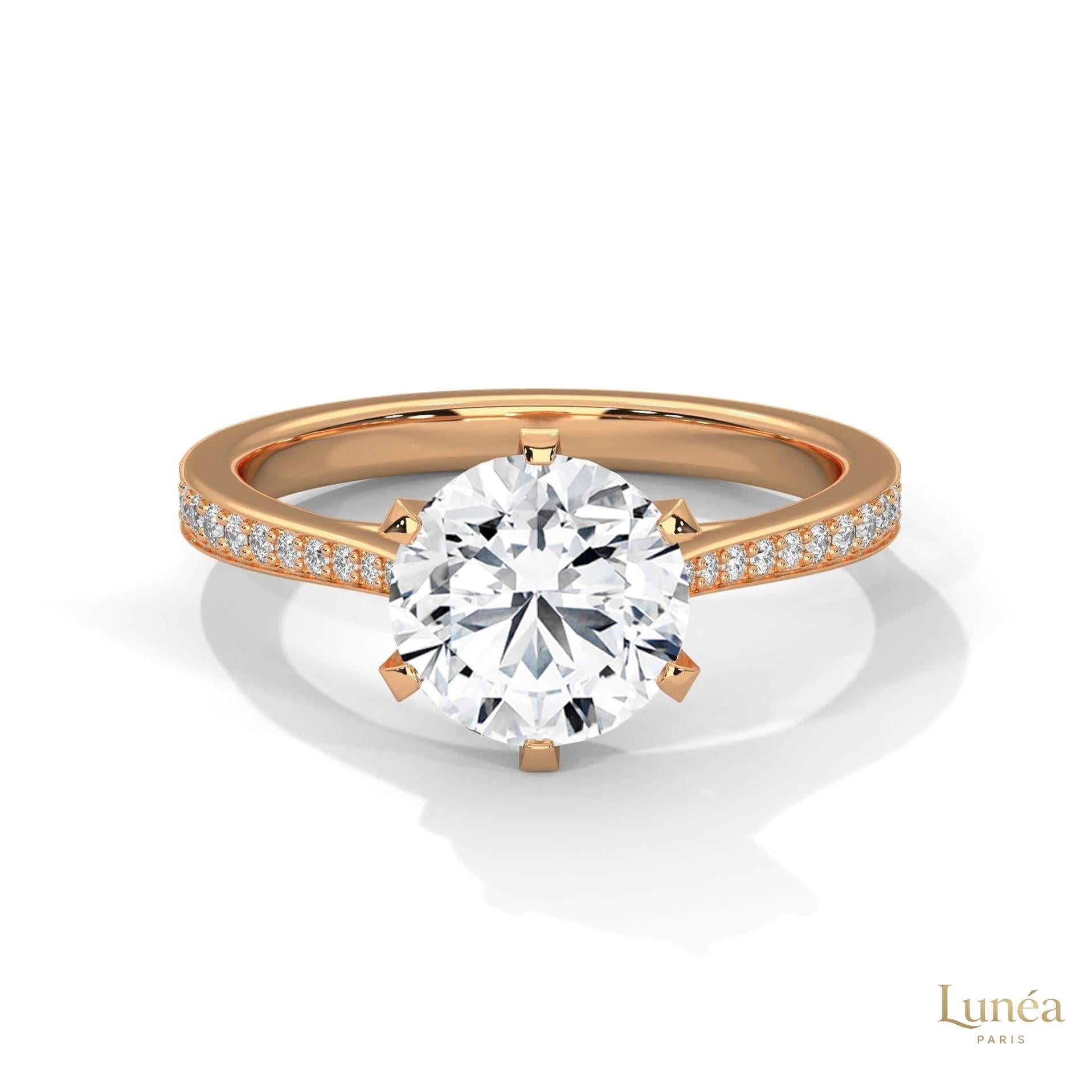 2.25 Ct. Pavé Solitaire Lab Diamond Engagement Ring