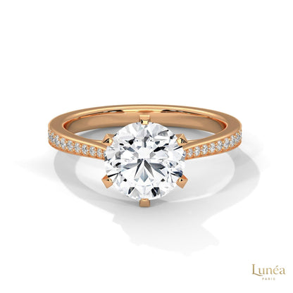 2.25 Ct. Pavé Solitaire Lab Diamond Engagement Ring