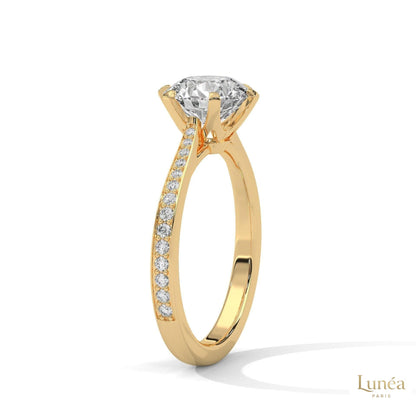 2.25 Ct. Pavé Solitaire Lab Diamond Engagement Ring
