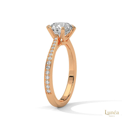 2.25 Ct. Pavé Solitaire Lab Diamond Engagement Ring