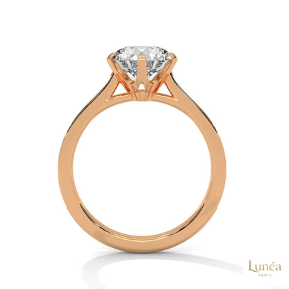 2.25 Ct. Pavé Solitaire Lab Diamond Engagement Ring