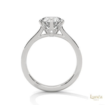 2.25 Ct. Pavé Solitaire Lab Diamond Engagement Ring