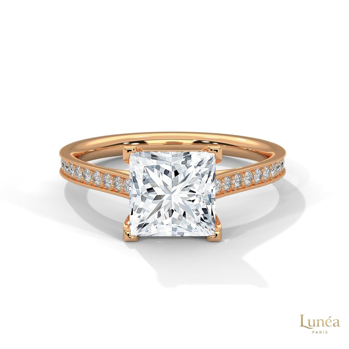 2.25 Ct. Princess Cathedral Pavé Ring