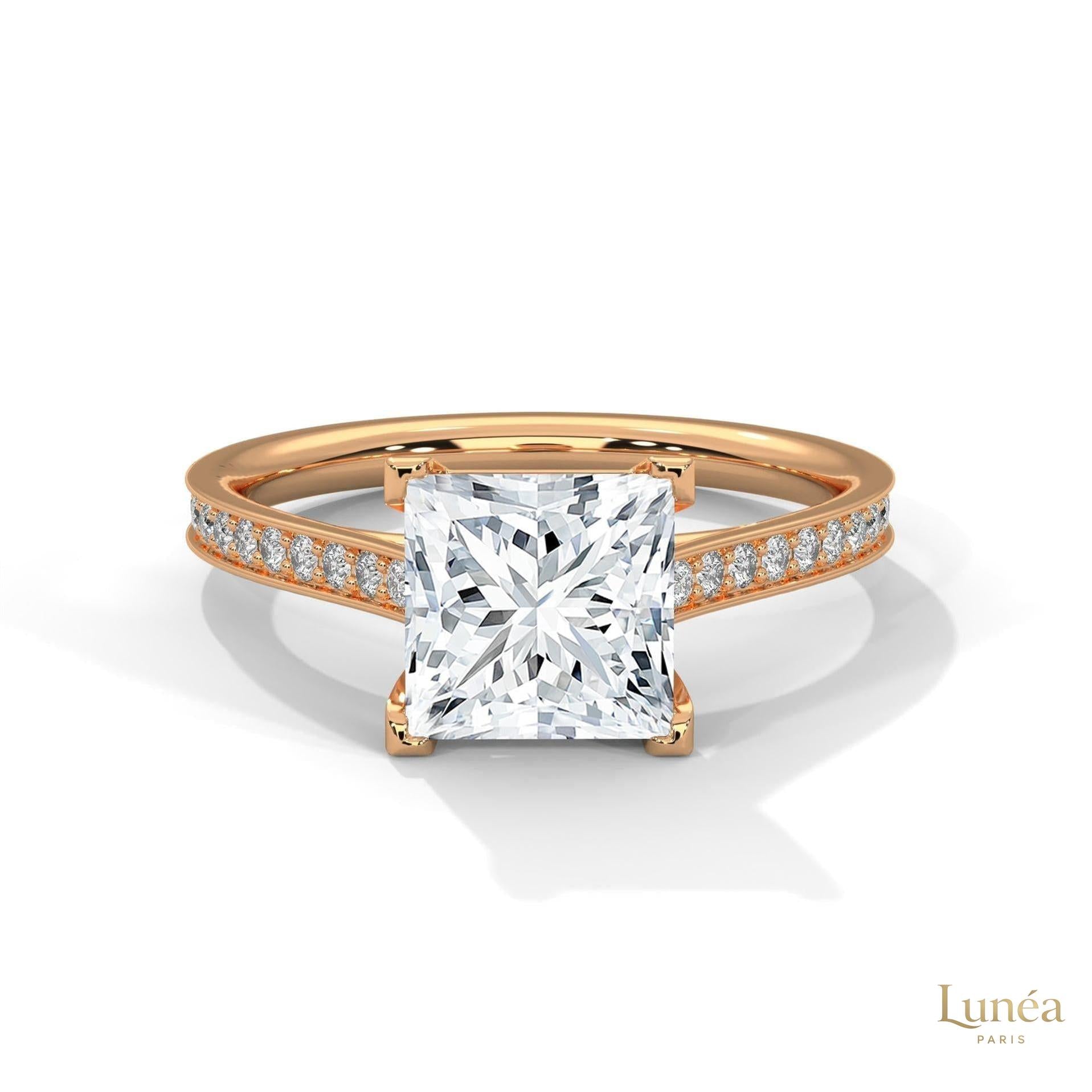 2.25 Ct. Princess Cathedral Pavé Ring