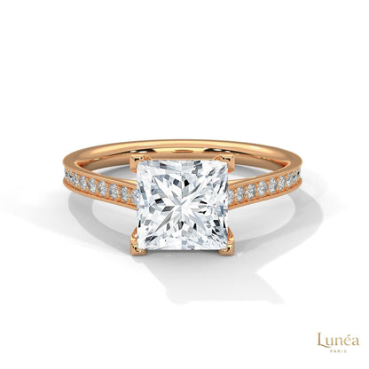 2.25 Ct. Princess Cathedral Pavé Ring