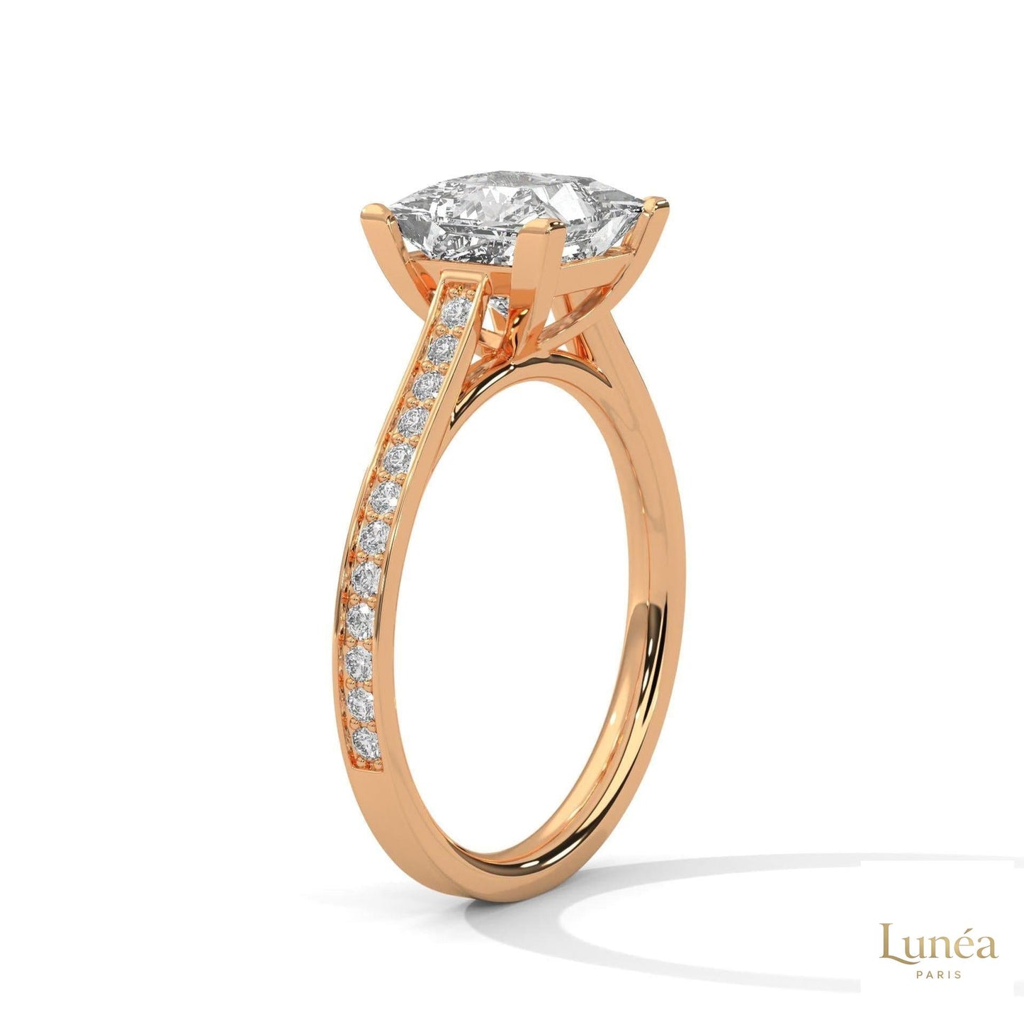 2.25 Ct. Princess Cathedral Pavé Ring
