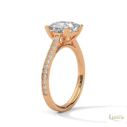 2.25 Ct. Princess Cathedral Pavé Ring