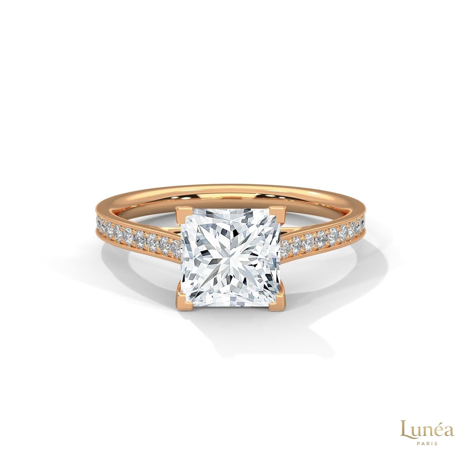 2.25 Ct. Princess Cut Pavé Ring