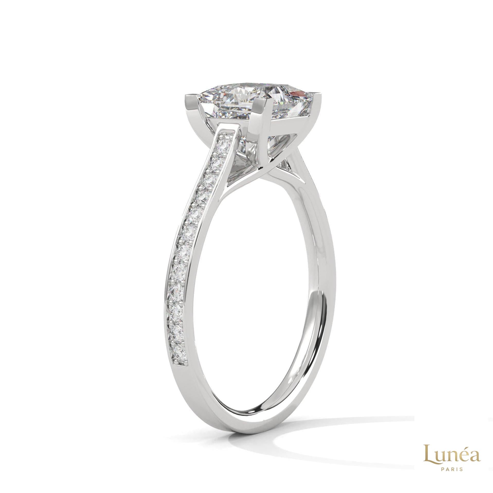 2.25 Ct. Princess Cut Pavé Ring