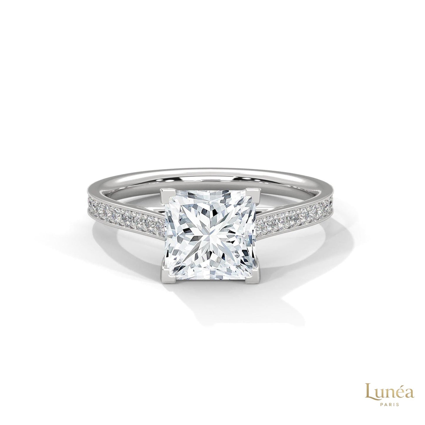 2.25 Ct. Princess Cut Pavé Ring
