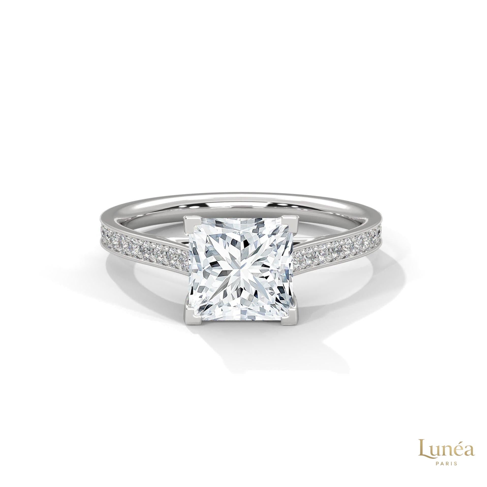 2.25 Ct. Princess Cut Pavé Ring