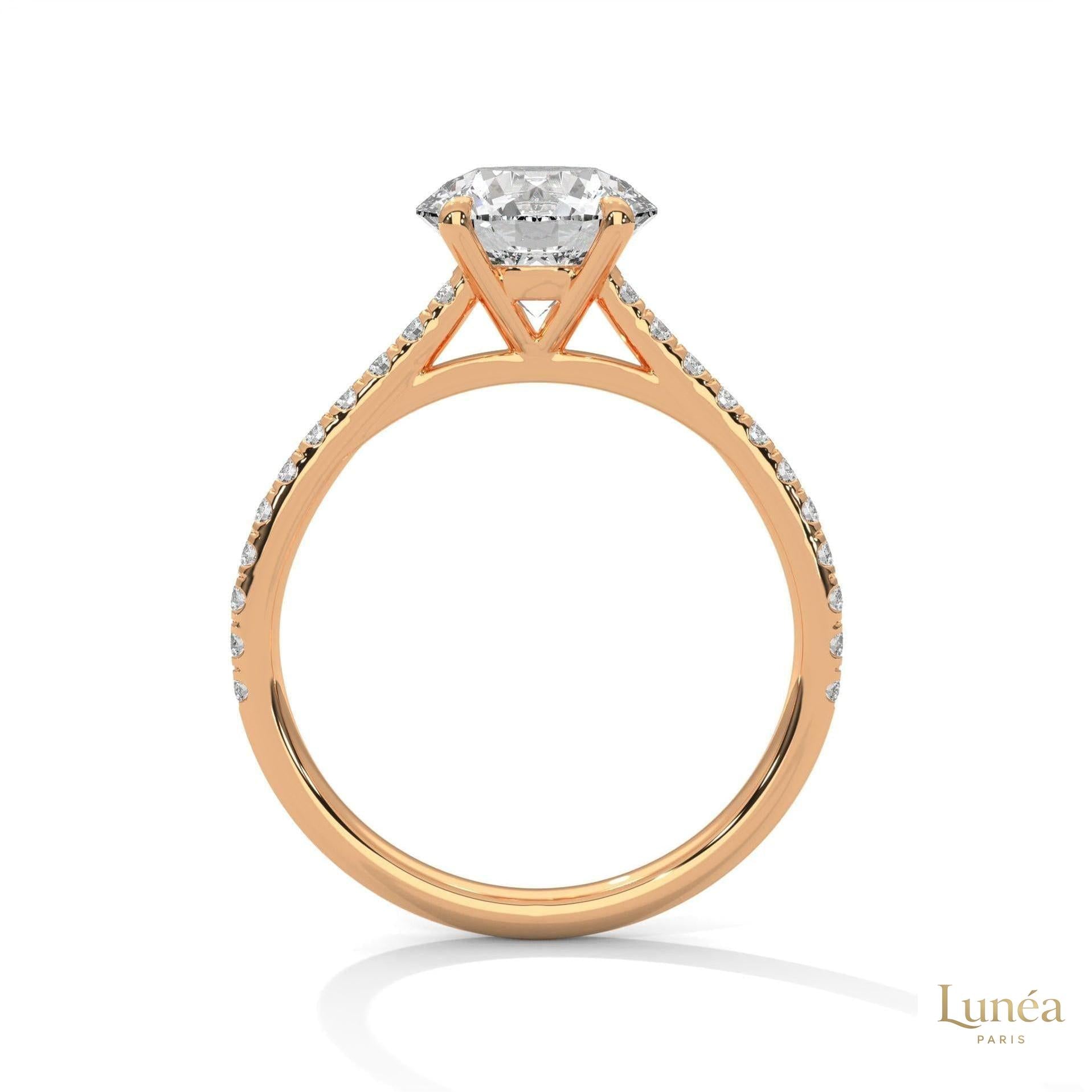 2.25 Ct. Round Lab Diamond Pavé Ring