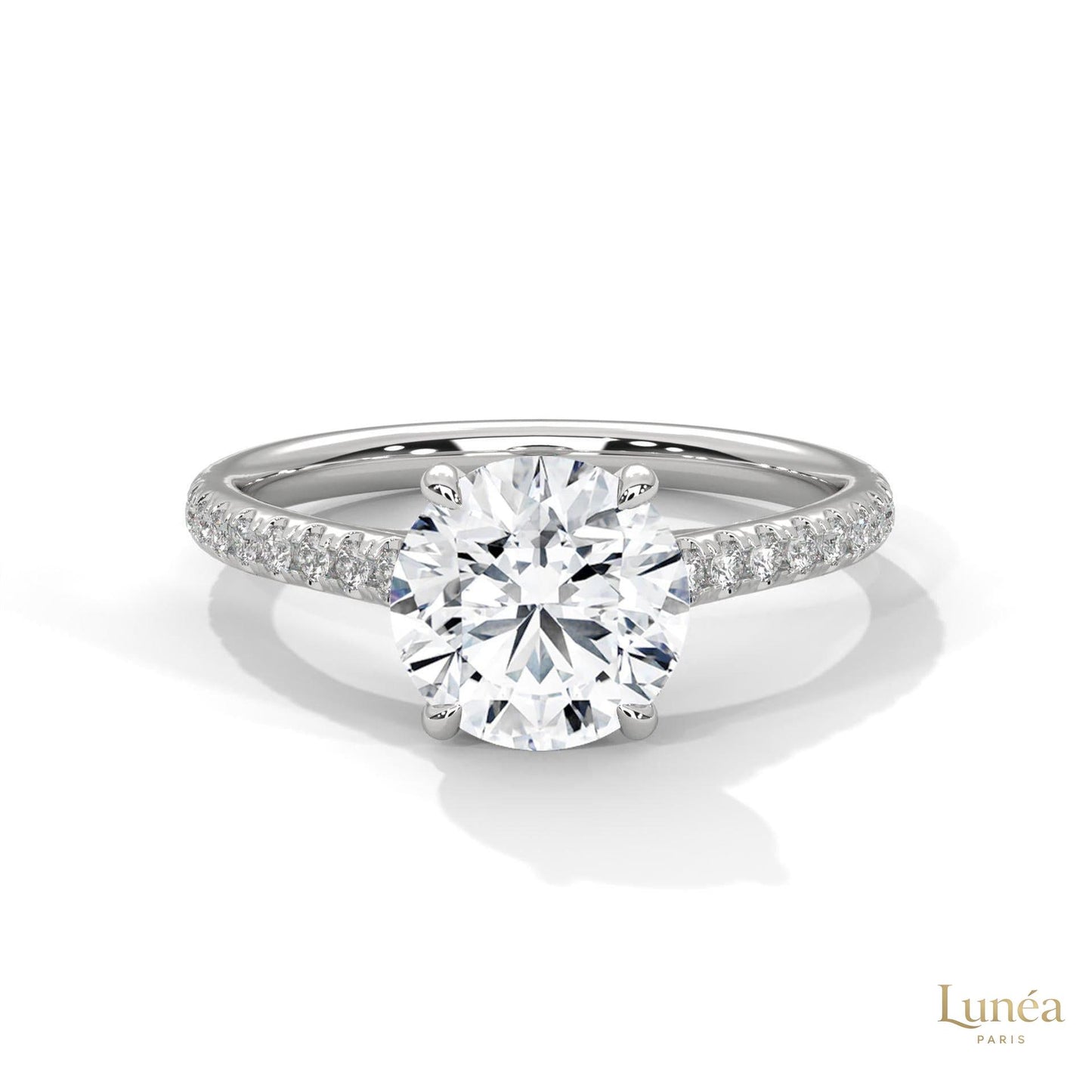 2.25 Ct. Round Lab Diamond Pavé Ring