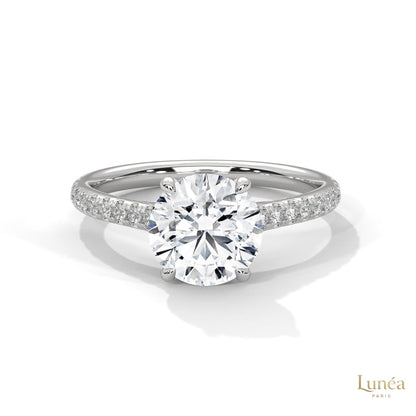 2.25 Ct. Round Lab Diamond Pavé Ring