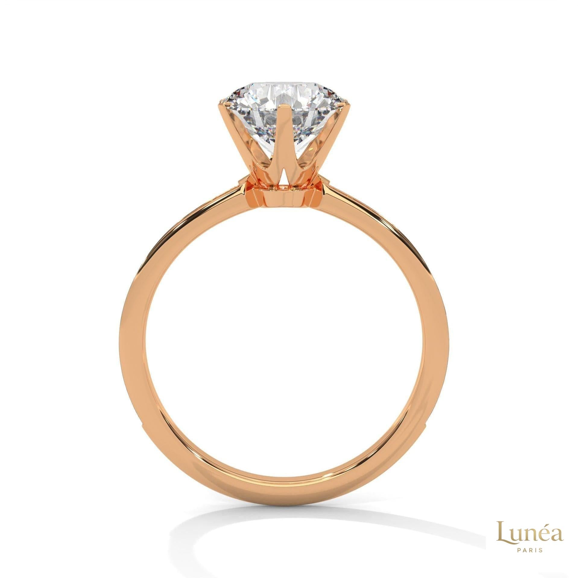 2.25 Ct. Six-Prong Pavé Diamond Ring