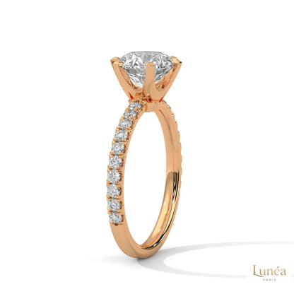2.25 Ct. Six-Prong Pavé Lab Diamond Ring