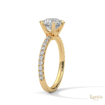 2.25 Ct. Six-Prong Pavé Lab Diamond Ring