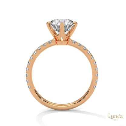2.25 Ct. Six-Prong Pavé Lab Diamond Ring