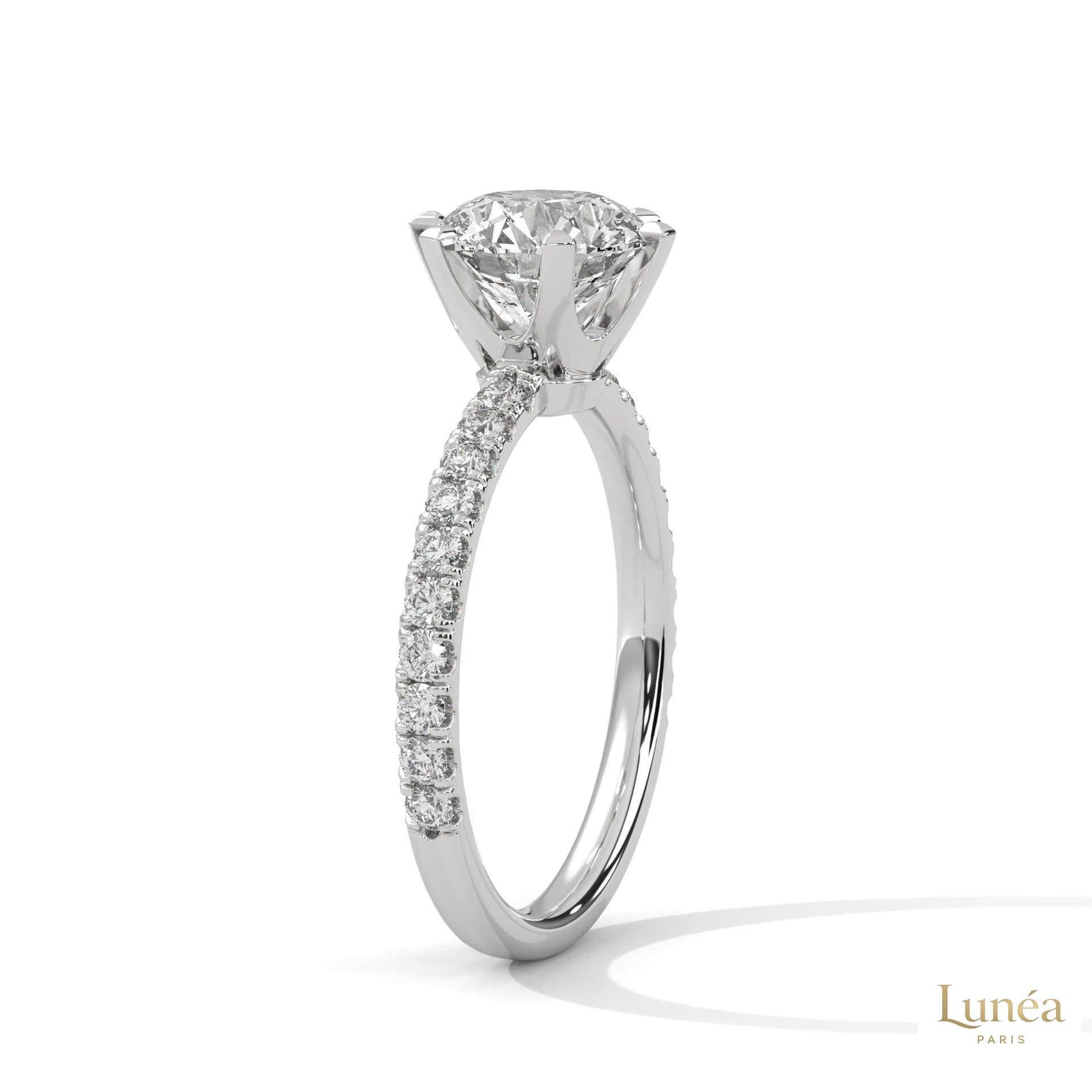 2.25 Ct. Six-Prong Pavé Lab Diamond Ring
