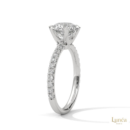 2.25 Ct. Six-Prong Pavé Lab Diamond Ring