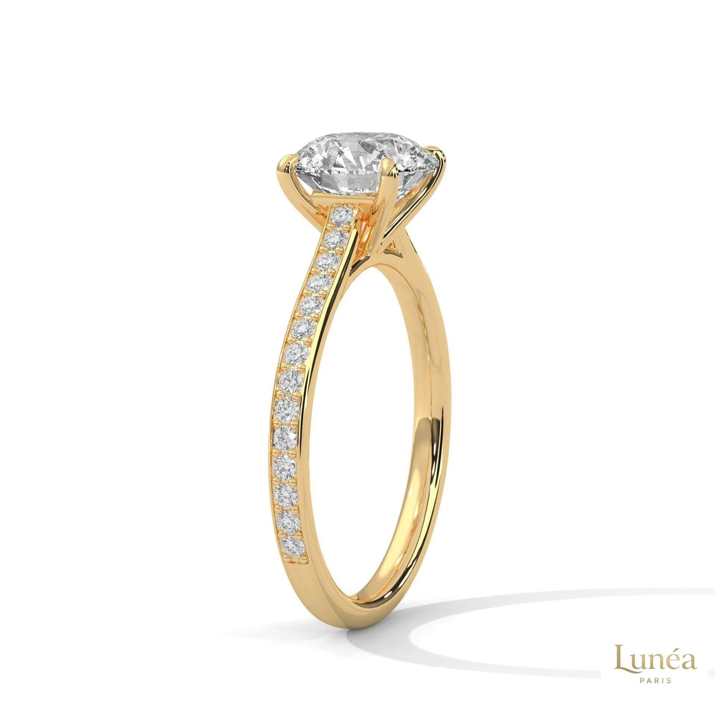 2.25 Ct. Solitaire Pavé Lab Diamond Ring