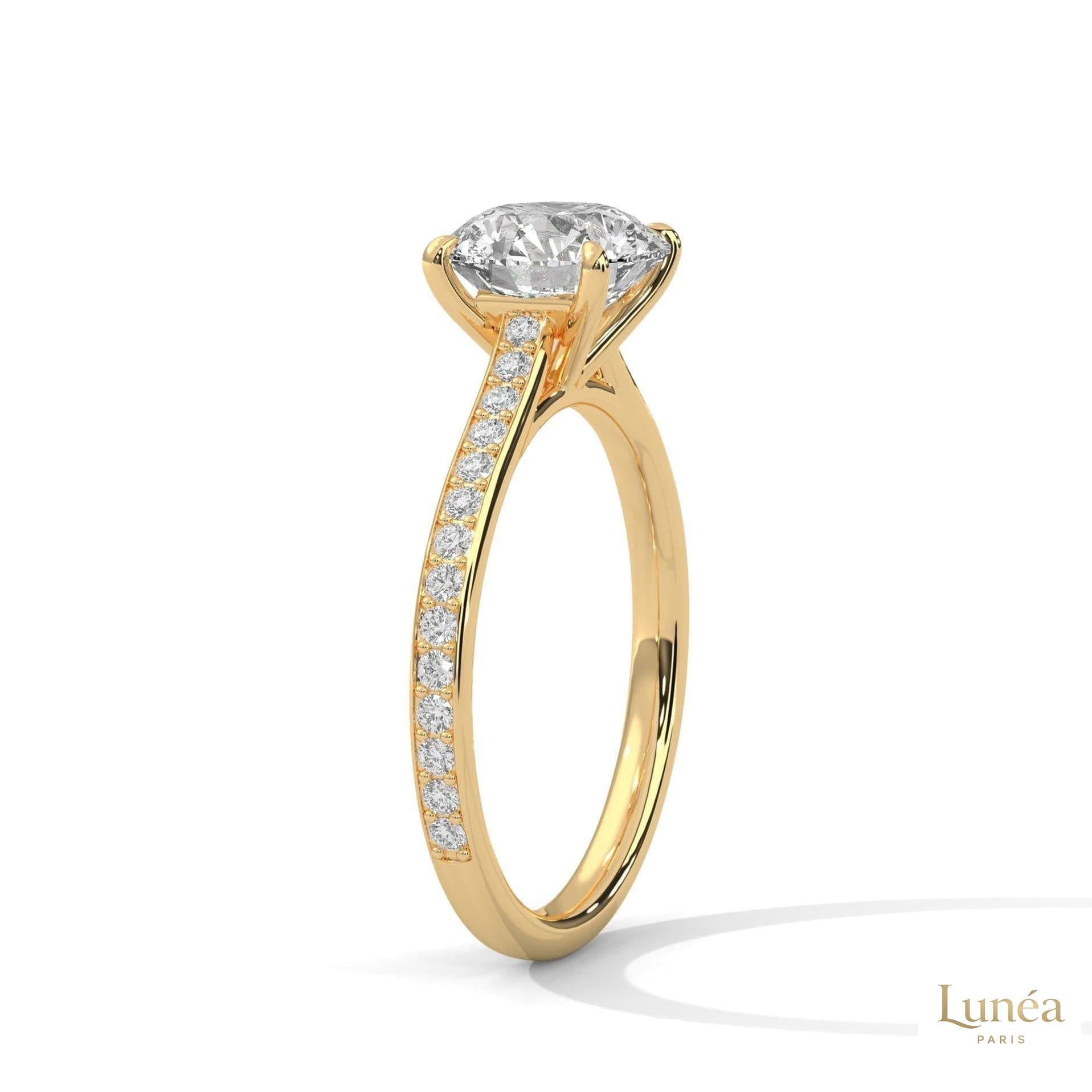2.25 Ct. Solitaire Pavé Lab Diamond Ring
