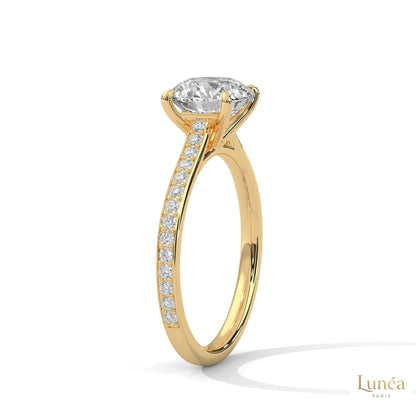 2.25 Ct. Solitaire Pavé Lab Diamond Ring