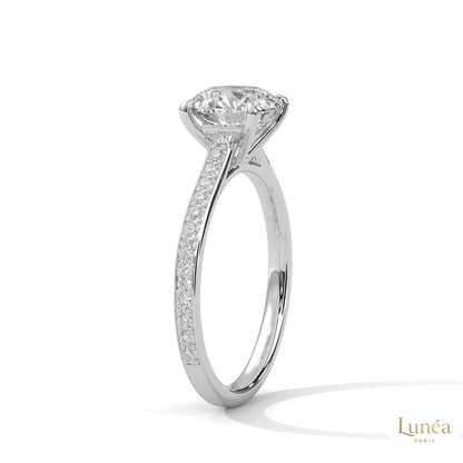 2.25 Ct. Solitaire Pavé Lab Diamond Ring