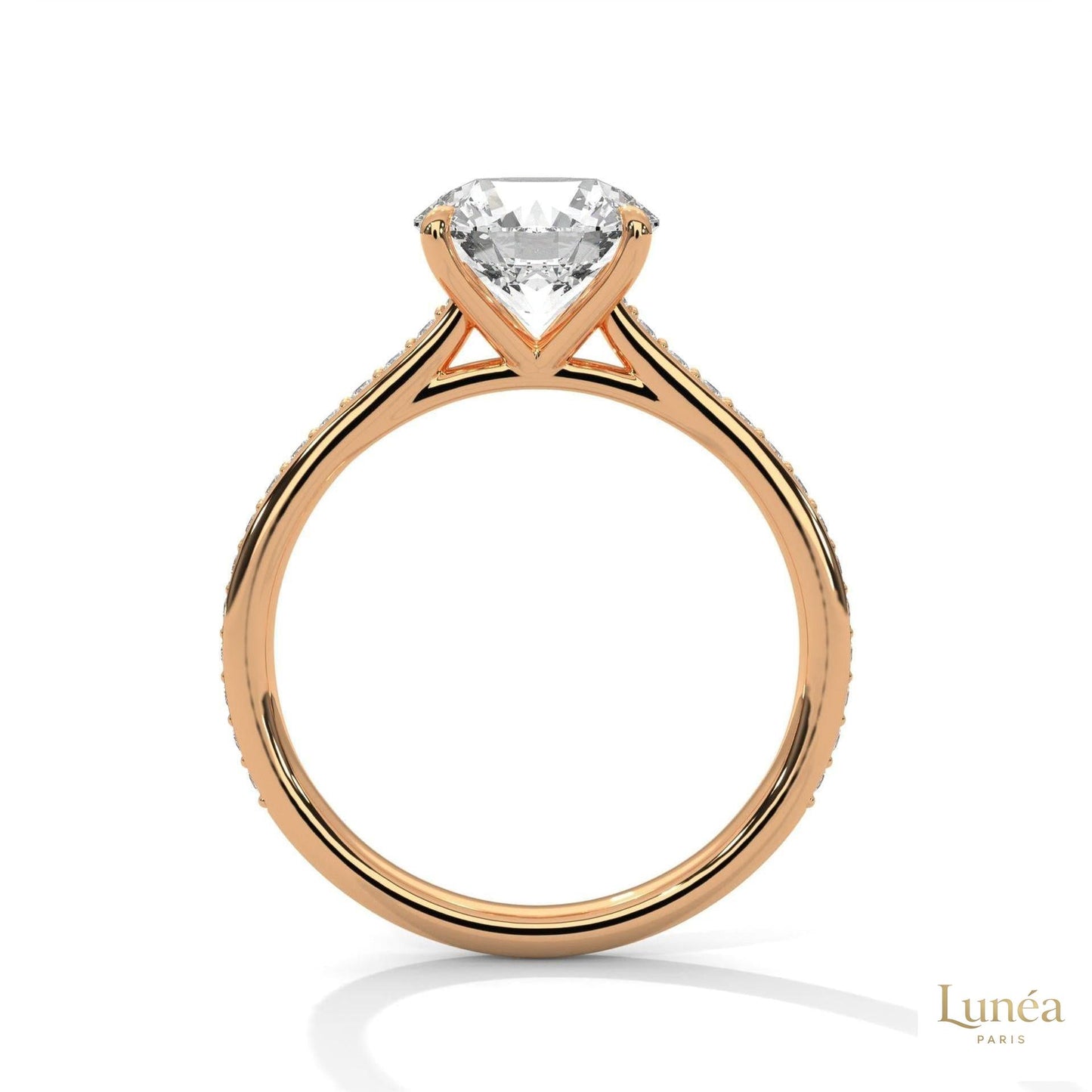 2.25 Ct. Solitaire Pavé Lab Diamond Ring
