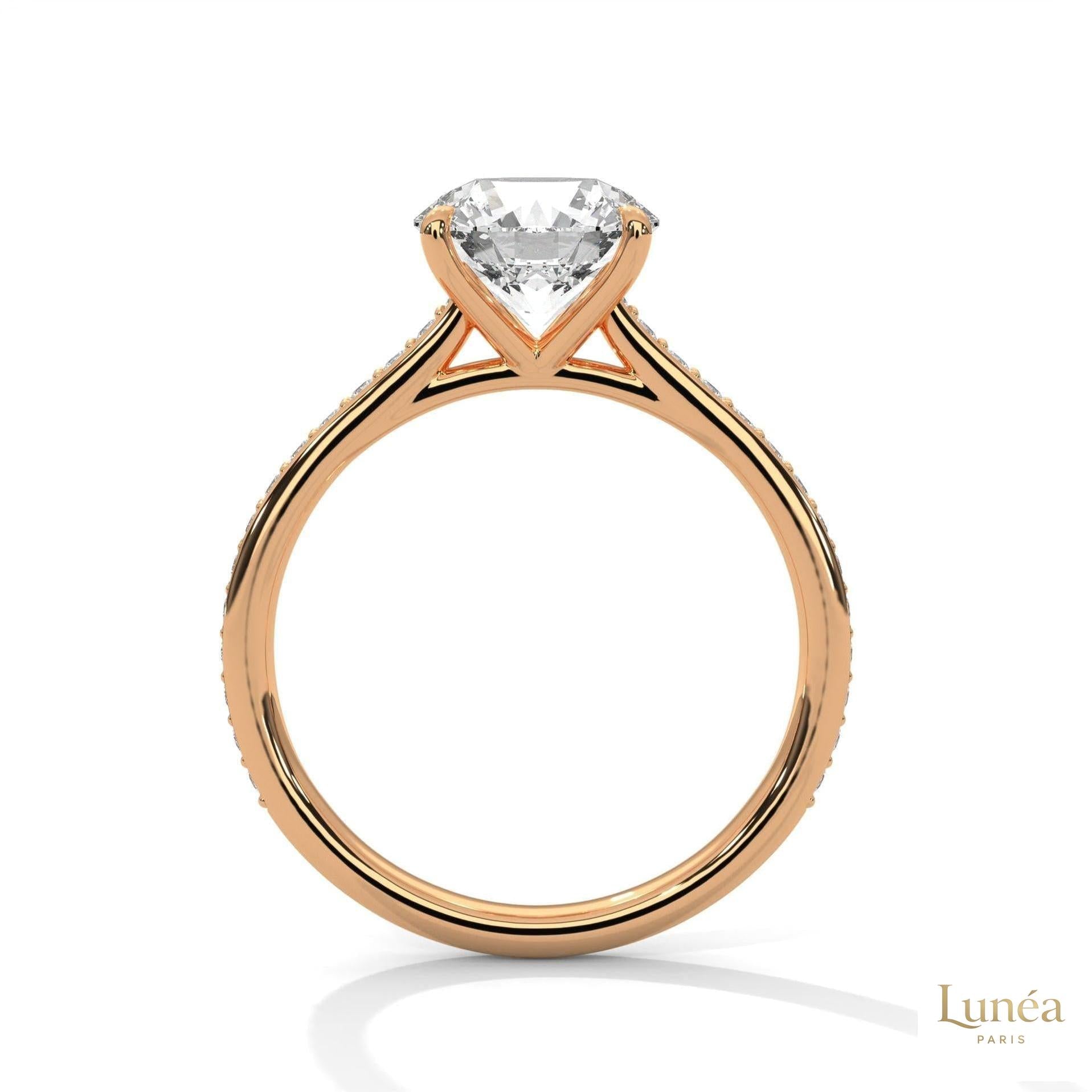 2.25 Ct. Solitaire Pavé Lab Diamond Ring