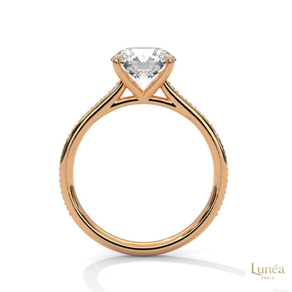 2.25 Ct. Solitaire Pavé Lab Diamond Ring