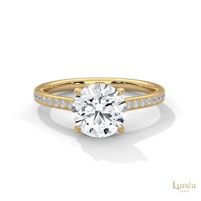 2.25 Ct. Solitaire Pavé Lab Diamond Ring