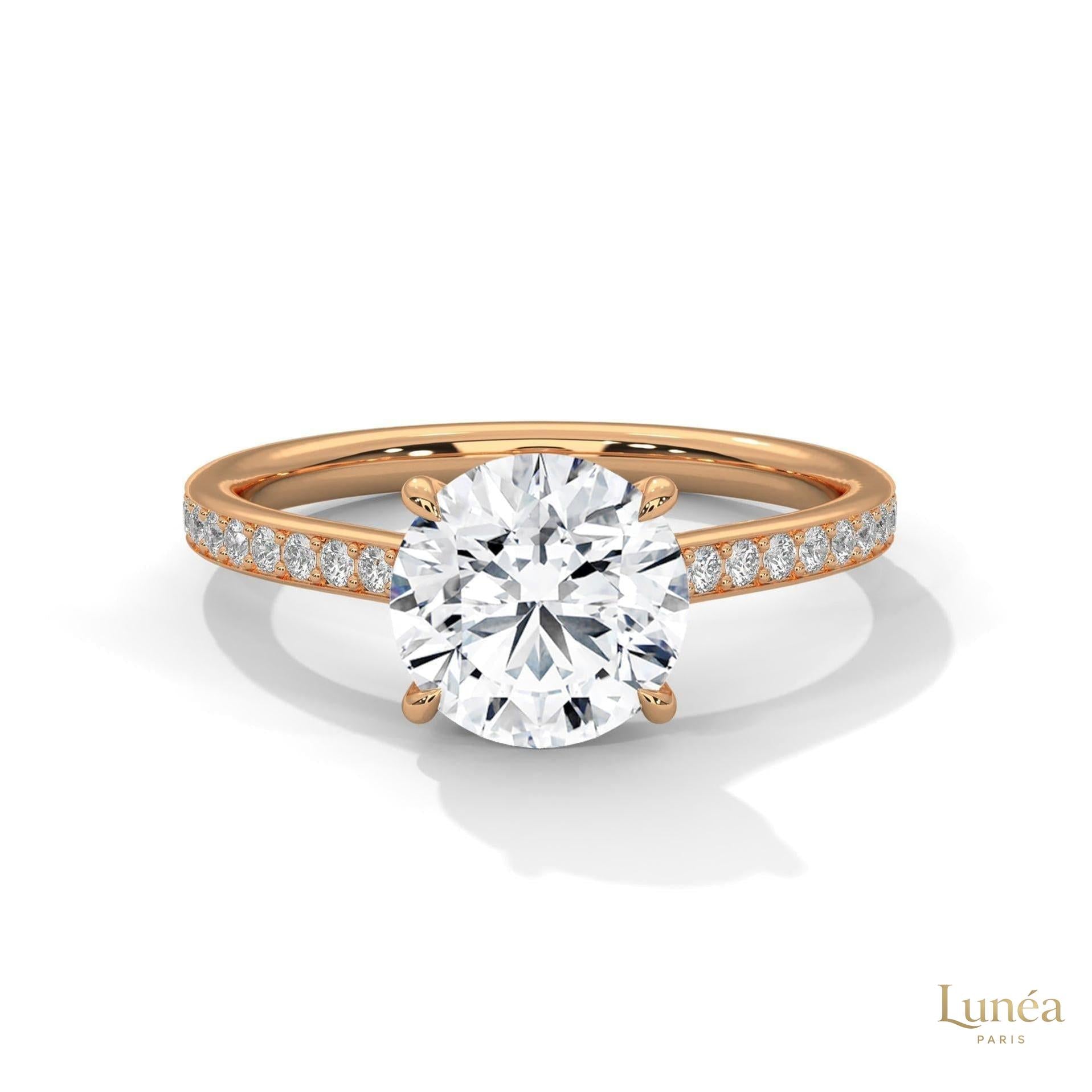 2.25 Ct. Solitaire Pavé Lab Diamond Ring