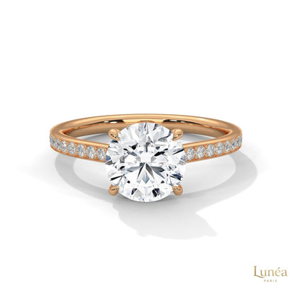 2.25 Ct. Solitaire Pavé Lab Diamond Ring
