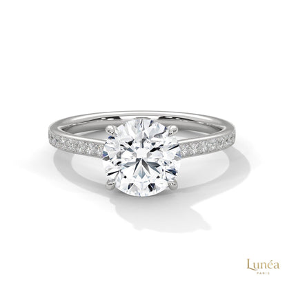 2.25 Ct. Solitaire Pavé Lab Diamond Ring