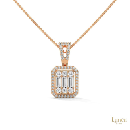 2.3 CT. Baguette & Round Diamond Pendant