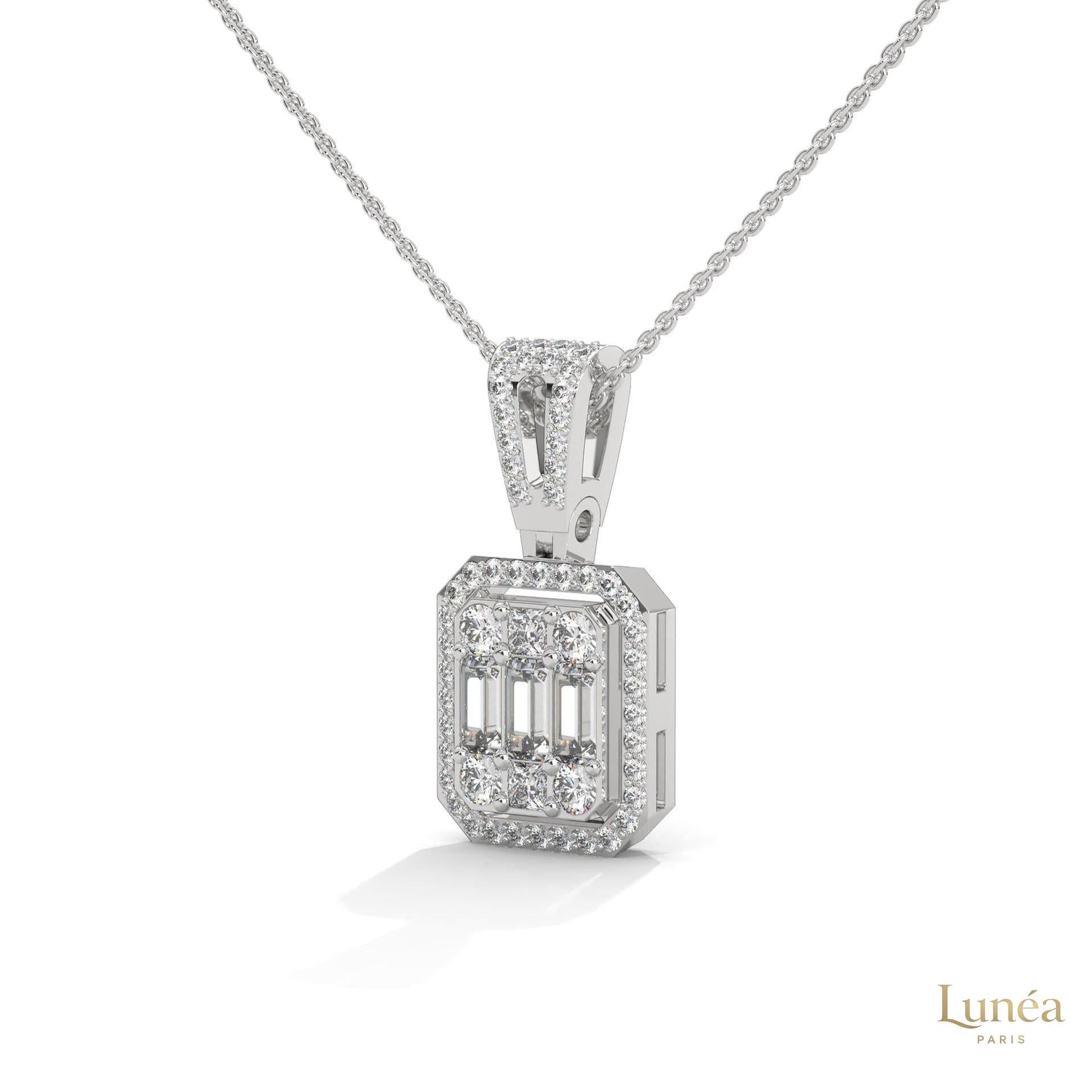 2.3 CT. Baguette & Round Diamond Pendant