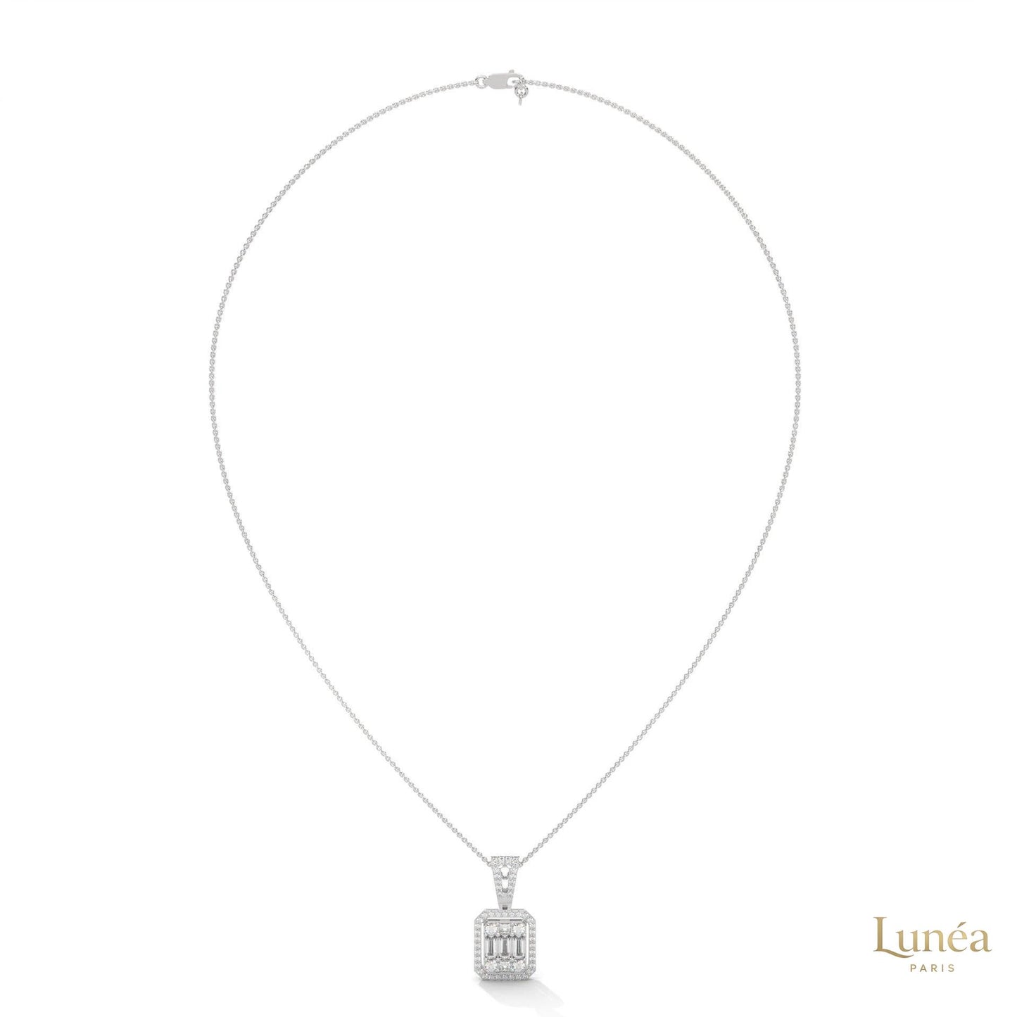 2.3 CT. Baguette & Round Diamond Pendant