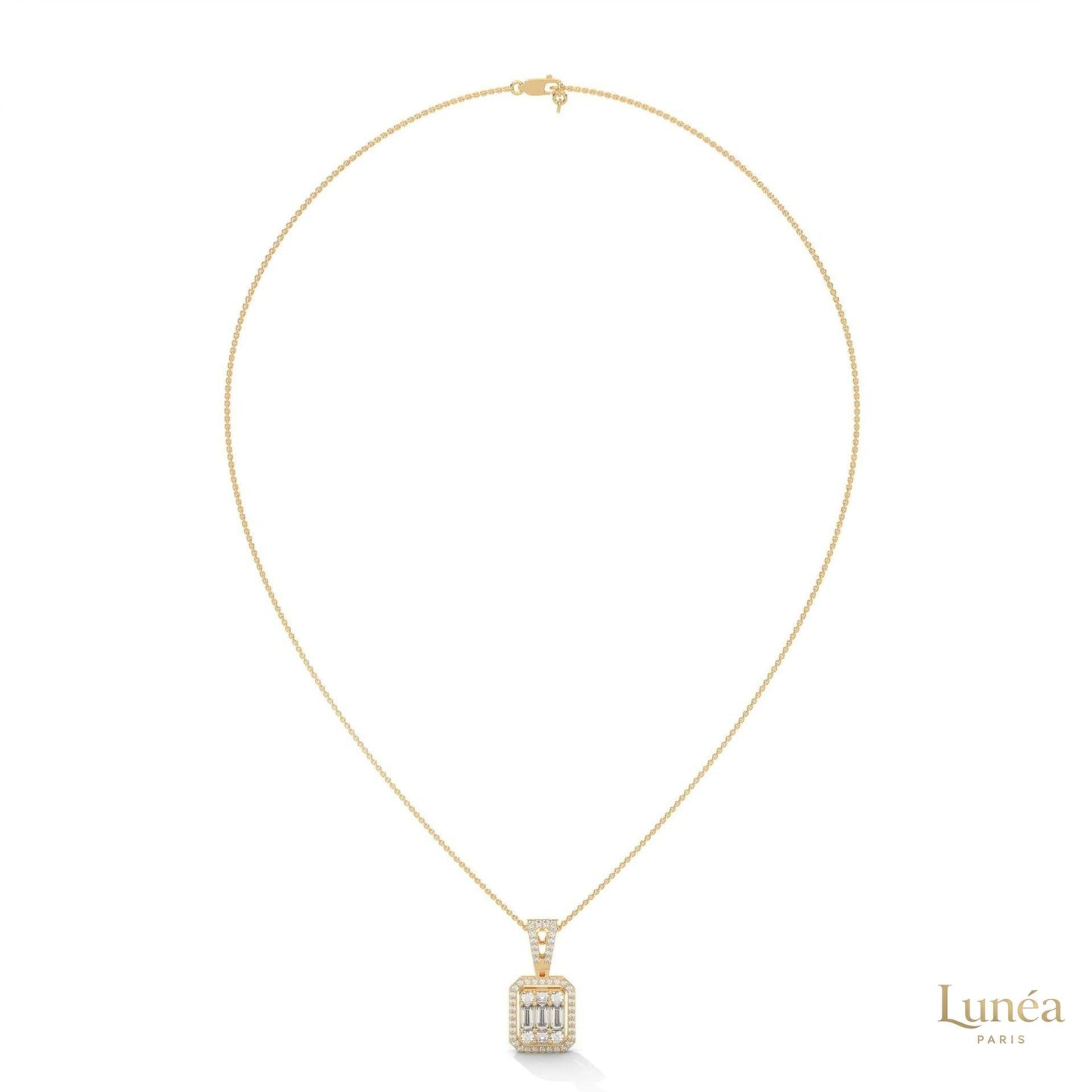 2.3 CT. Baguette & Round Diamond Pendant