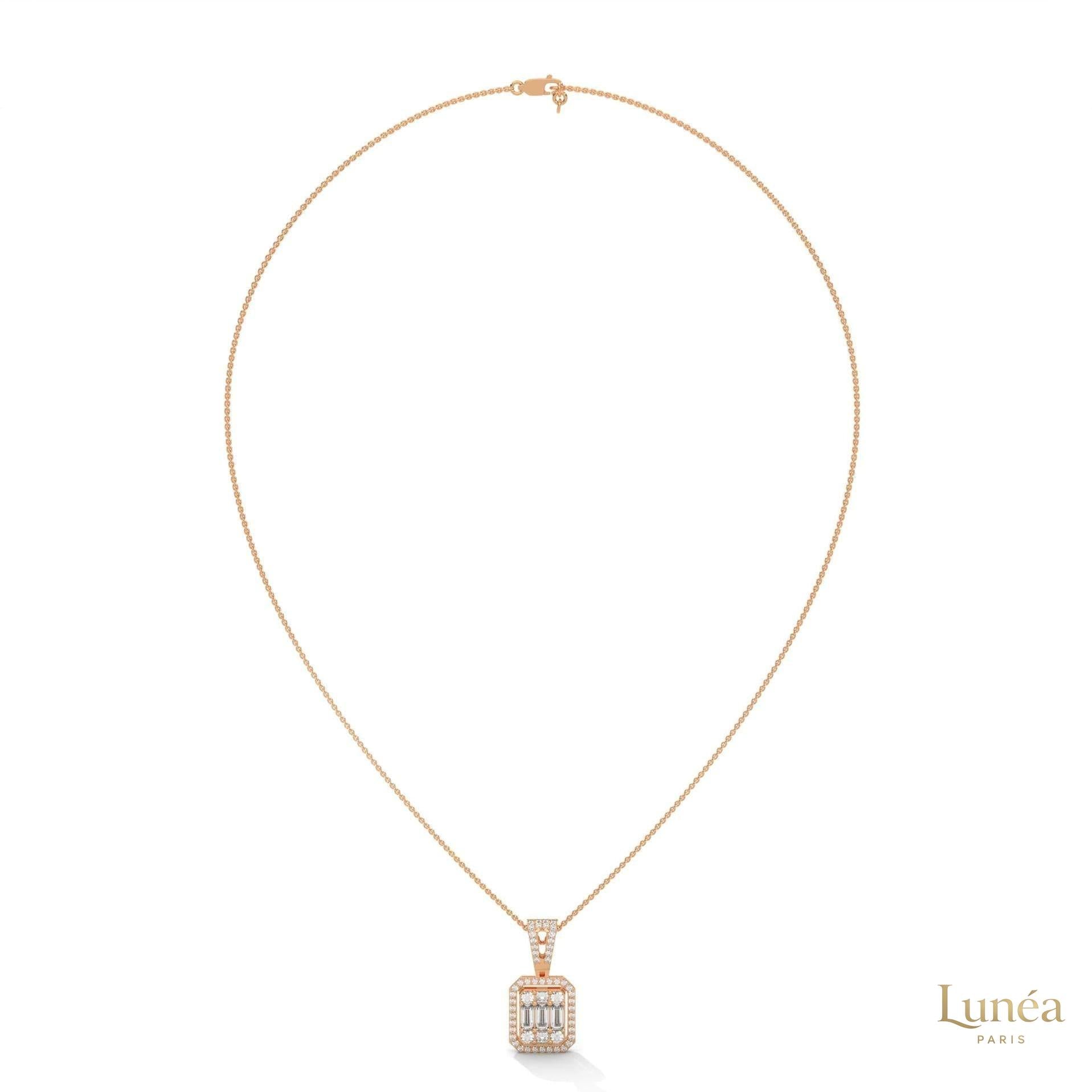 2.3 CT. Baguette & Round Diamond Pendant
