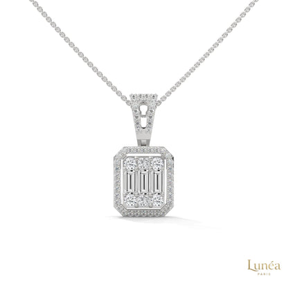 2.3 CT. Baguette & Round Diamond Pendant