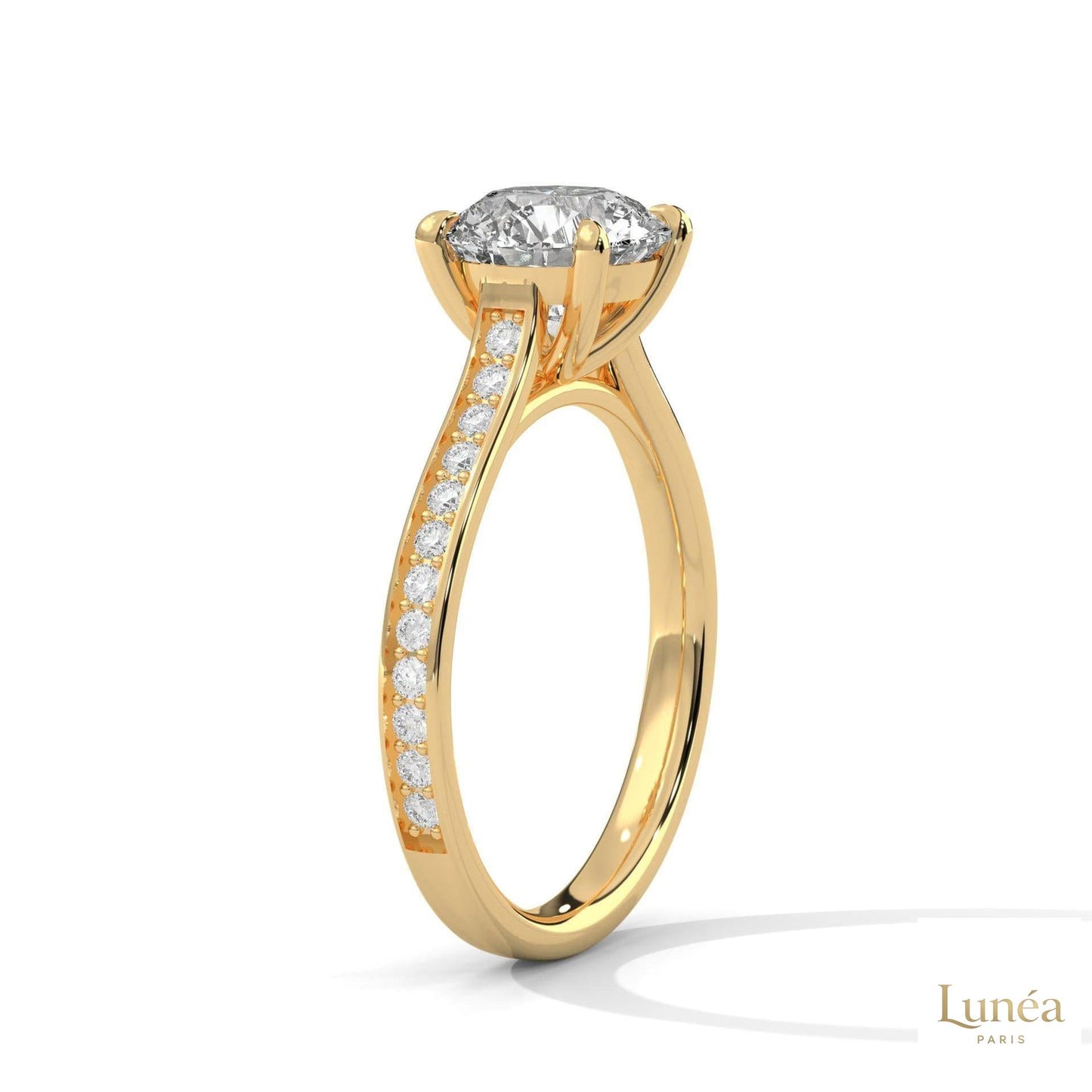 2.30 Ct. Cathedral Pavé Lab Diamond Ring