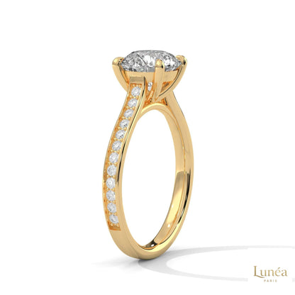 2.30 Ct. Cathedral Pavé Lab Diamond Ring
