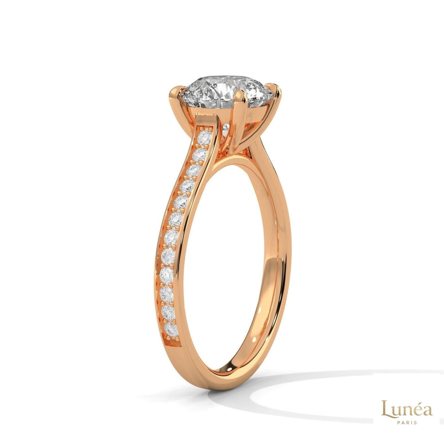 2.30 Ct. Cathedral Pavé Lab Diamond Ring