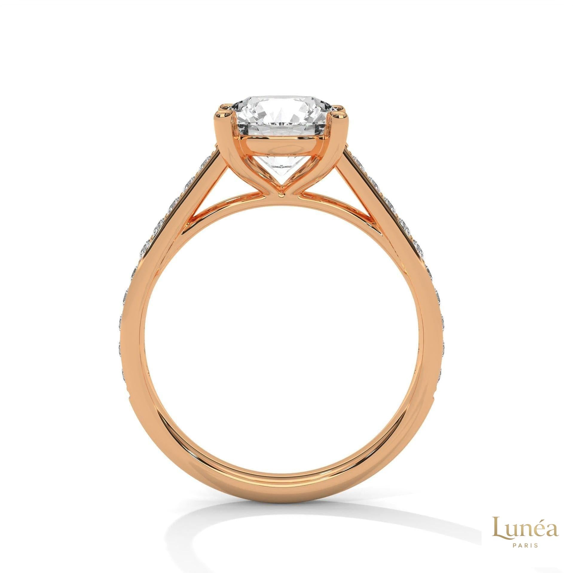 2.30 Ct. Pavé Lab Diamond Engagement Ring