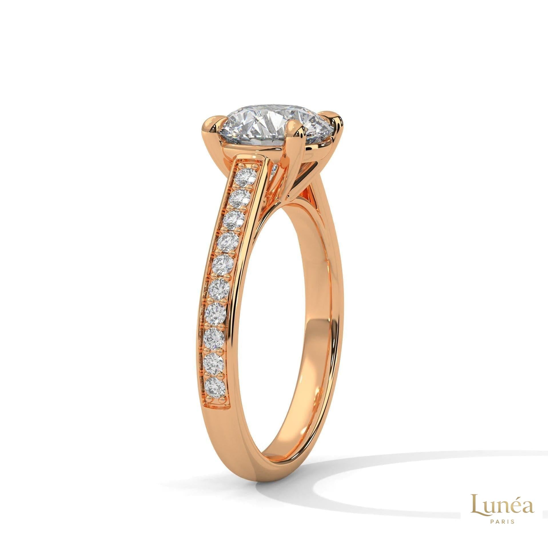 2.30 Ct. Pavé Lab Diamond Engagement Ring